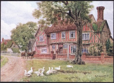 Farmhouse, Brent Eleigh, Suffolk, from The Cottages and the Village Life of Rural England published by Dent & Sons Limited, 1912 by Alfred Robert Quinton